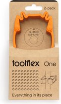 Toolflex One - 2-Pack Gereedschapshouders met Oranje Adapter - Geschikt voor Ø15-35 mm Gereedschappen - Muurbevestiging met Veilige Installatiekit - Ruimtebesparend en Veilig - Exclusief voor Toolflex One Producten