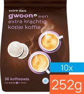 G'woon Koffiepads Extra Dark Roast 36st