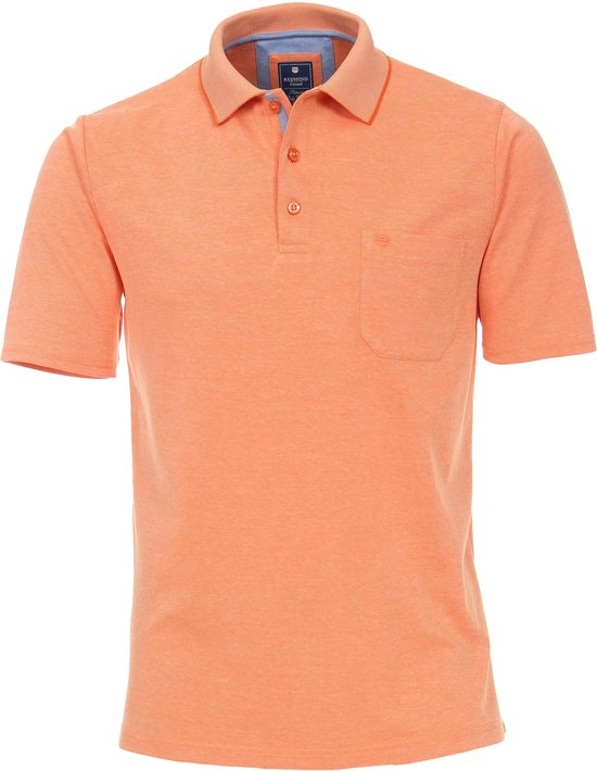 Redmond regular fit poloshirt - oranje melange - Maat: M