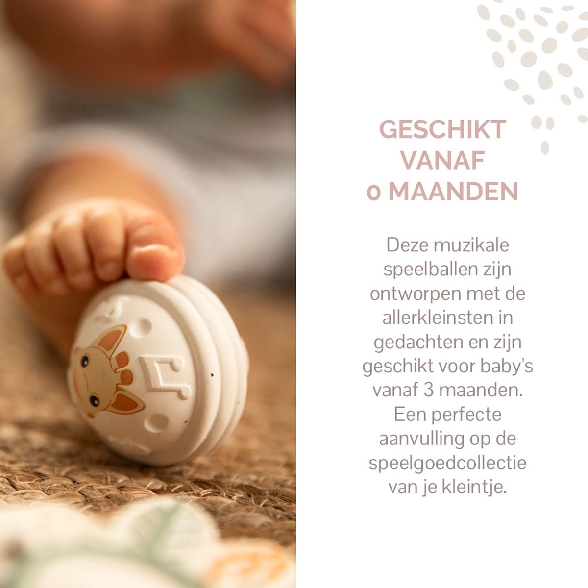 Sophie de giraf Muzikale Speelballen - 5-Senses Collectie - Speelgoedbal - Babyspeelgoed - 100% Natuurlijk rubber - OK-Biobased - Vanaf 3 maanden - Geel/Wit/Groen - 3 Stuks — afbeelding 9