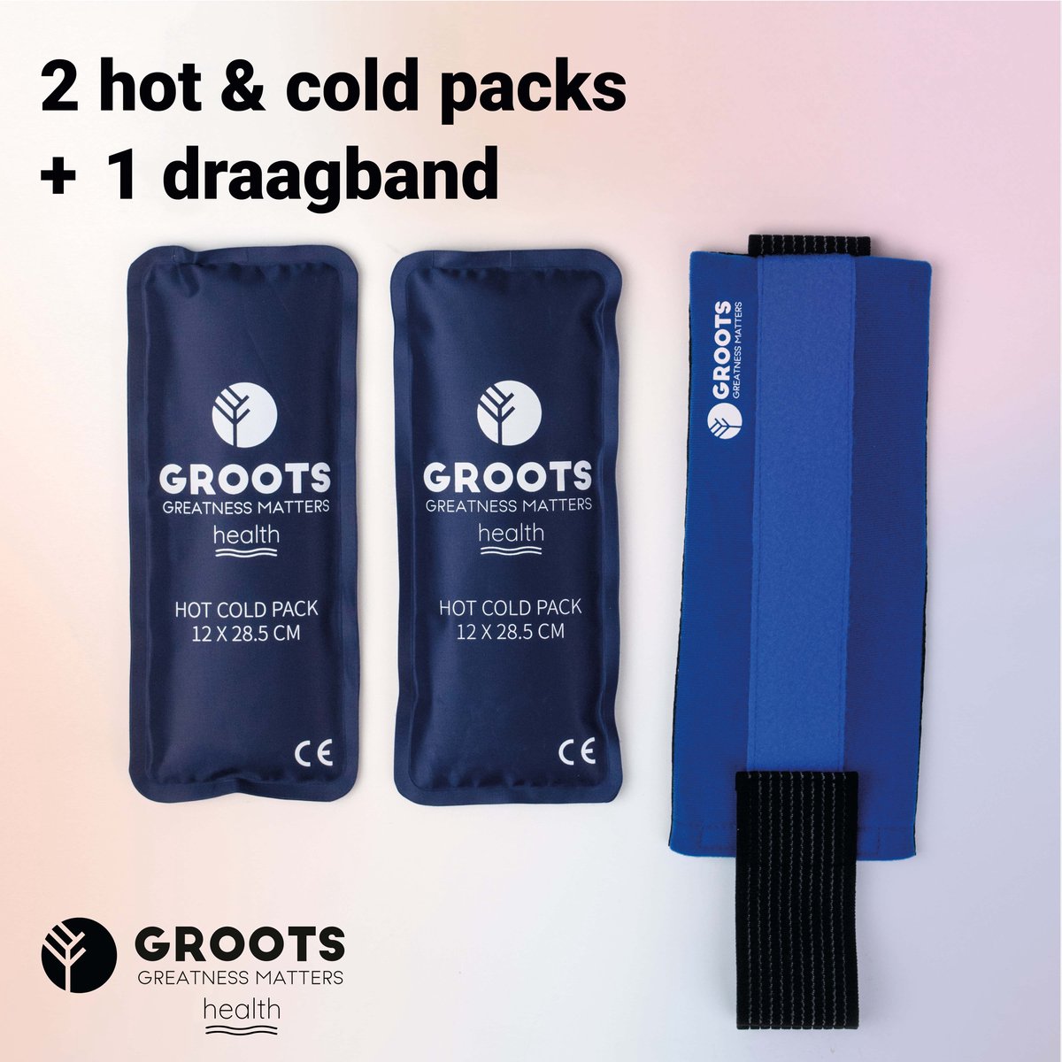 Goedkoopste Groots Hot & Cold Pack – 2 Stoffen Gel Packs Inclusief 1 Houder met Klittenbandsluiting 28.5 cm x 12 cm – Herbruikbaar Warm Koud Kompres van Stof