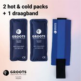 Groots Hot & Cold Pack – 2 Stoffen Gel Packs Inclusief 1 Houder met Klittenbandsluiting 28.5 cm x 12 cm – Herbruikbaar Warm Koud Kompres van Stof