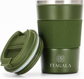ITAGALA Tasse à café en acier inoxydable de Premium à Go – Tasse thermos – Tasse de voyage pour Café et Thee – Tasse à thé – 380 ml – Vert