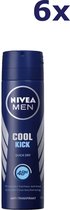 Bol.com NIVEA MEN Cool Kick - 6 x 150 ml - Voordeelverpakking - Deodorant Spray aanbieding