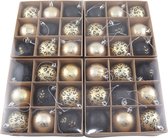 Kerstballen - 36 Delige Set - Kerstversiering - Goud - Zwart - Verschillende Afwerkingen - Kerstboom Kerstballen - Voor in de kerstboom
