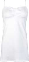 RJ Bodywear Pure Color dames jurk (1-pack) - onderjurk met verstelbare bandjes - wit - Maat: 4XL
