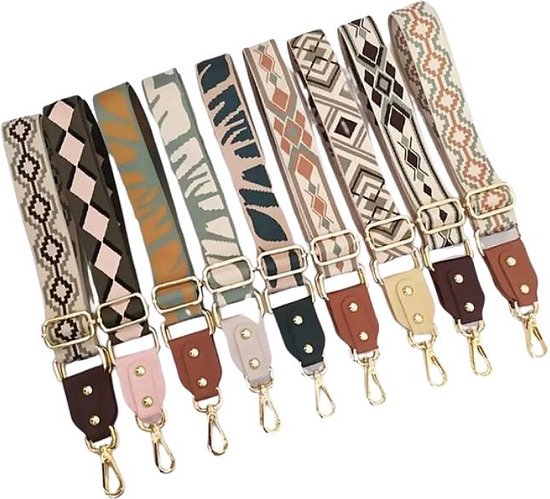 Schouderriem voor tas, tasriemen om te wisselen, verstelbare tasriem, breed, 3,8 cm, met zilveren karabijnhaak, tasband, schouderriem, draagriem voor