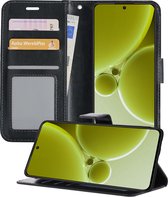 Hoesje Geschikt voor OnePlus Nord 3 Hoesje Book Case Hoes Wallet Cover - Hoes Geschikt voor OnePlus Nord 3 Hoesje Bookcase Hoes - Zwart
