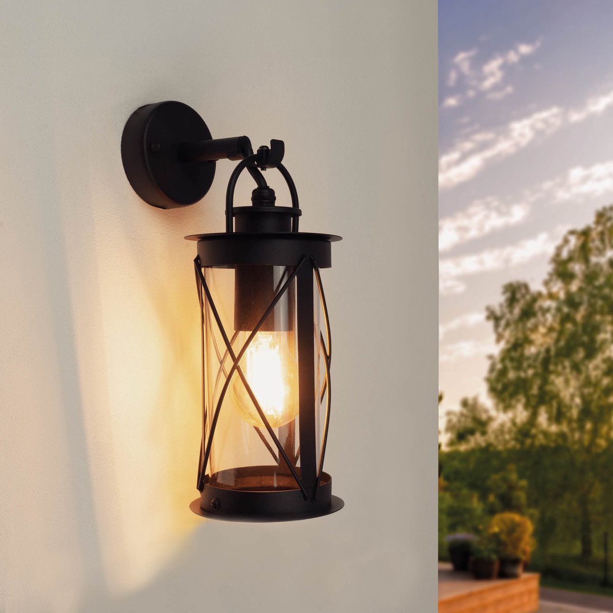 Ledvion - LED Wandlamp - E27 - IP44 - Zwart