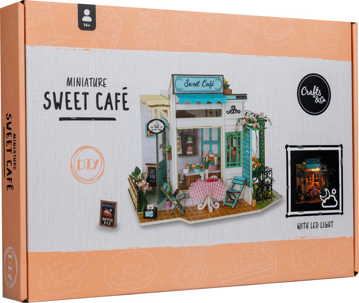 Miniatuur Bouwpakket M Volwassenen - Hout - DIY Poppenhuis - Bouwpakketten - Sweet Café - Crafts&Co — afbeelding 5