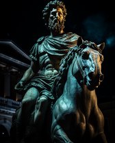 Marcus Aurelius Poster | Standbeeld Poster | Rome Poster | Romeinse Keizer | 51x71cm | Wanddecoratie | Meditations | Muurposter | AZ | Geschikt om in te lijsten