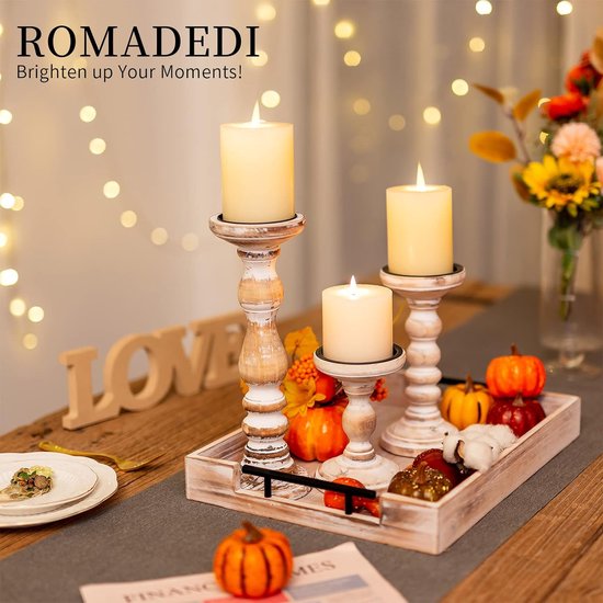 Houten Kandelaar Set - Desert Rose
