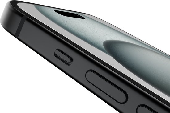 Belkin ScreenForce UltraGlass 2 antimikrobielle iPhone 15, Display-Schutzfolie, kratzfest, dunnes Glas, in Tests bestatigter Hartegrad 9H fur iPhone 15/iPhone 14 Pro, blasenfreien Anbringung