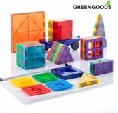 Greengoods® - Magnetisch Speelgoed - Bouwspeelgoed - Bouwblokken Voor Kinderen - Magnetische Tegels - 57 Stuks - 3D