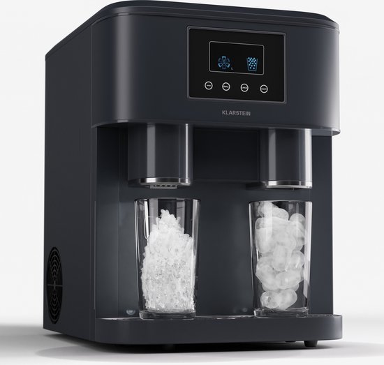 Klarstein Eiszeit Crush - Ijsblokjesmachine - 2 Formaten - Crushed ice - Zwart
