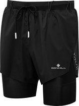 Ronhill | Tech Distance Twin Short | 2-in-1 Shorts | Heren - Black - XL