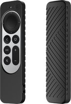Housse de télécommande Convient pour Apple TV 4K 2021 (2ème génération) - Housse en Siliconen - Antidérapant - Zwart