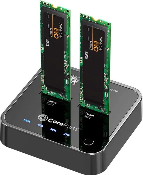 Foto: Coreparts ms cloner sata basisstation voor opslagstations usb 3 2 gen 2 3 1 gen 2 type c zwart