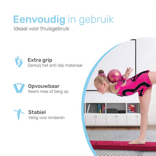 Poutre de gymnastique ProSkill - Poutre d'équilibre - Pour la maison -  Pliable 