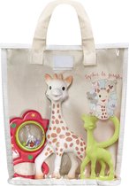 Sophie de giraf Cadeauset in Katoenen cadeautas - Sophie de giraf, Rammelaar & Bijtring - Kraamcadeau - Babyshower cadeau - 4-Delig