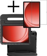 Hoesje Geschikt voor Samsung Galaxy Tab A9 Hoesje Kinderhoes Shockproof Hoes Kids Case Met Screenprotector - Zwart