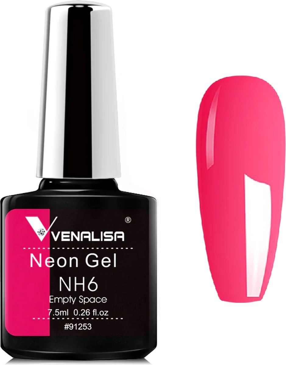 Venalisa UV Gellak Rood - Neon - 7.5 ml - Gellak Neon - Gellac Neon - Gellak Neon Rood - Rode Neon Gellak - Gellak Fluo - Gellak Fluoriserend - Gellak Red - Gellak Felle Kleuren - Gellak Kleuren - Venalisa Gellak - Gellak Nagellak
