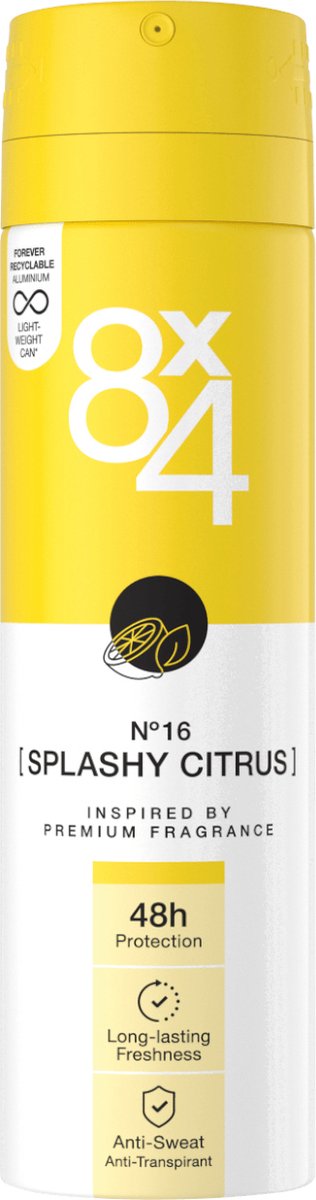 Goedkoopste 8x4 Deo Spray Splashy Citrus 150 ml