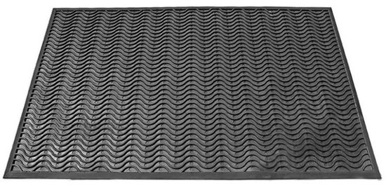 rubbermat wave - rubber deurmat - buitenmat - schraapmat - 90 x 150 cm - win-trading.nl®