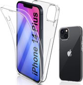 Hoesje Voor iPhone 14 Plus / 360 Graden Beschermhoesje Harde Case + TPU -Full Body Cover - Voor En Achterkant Transparant