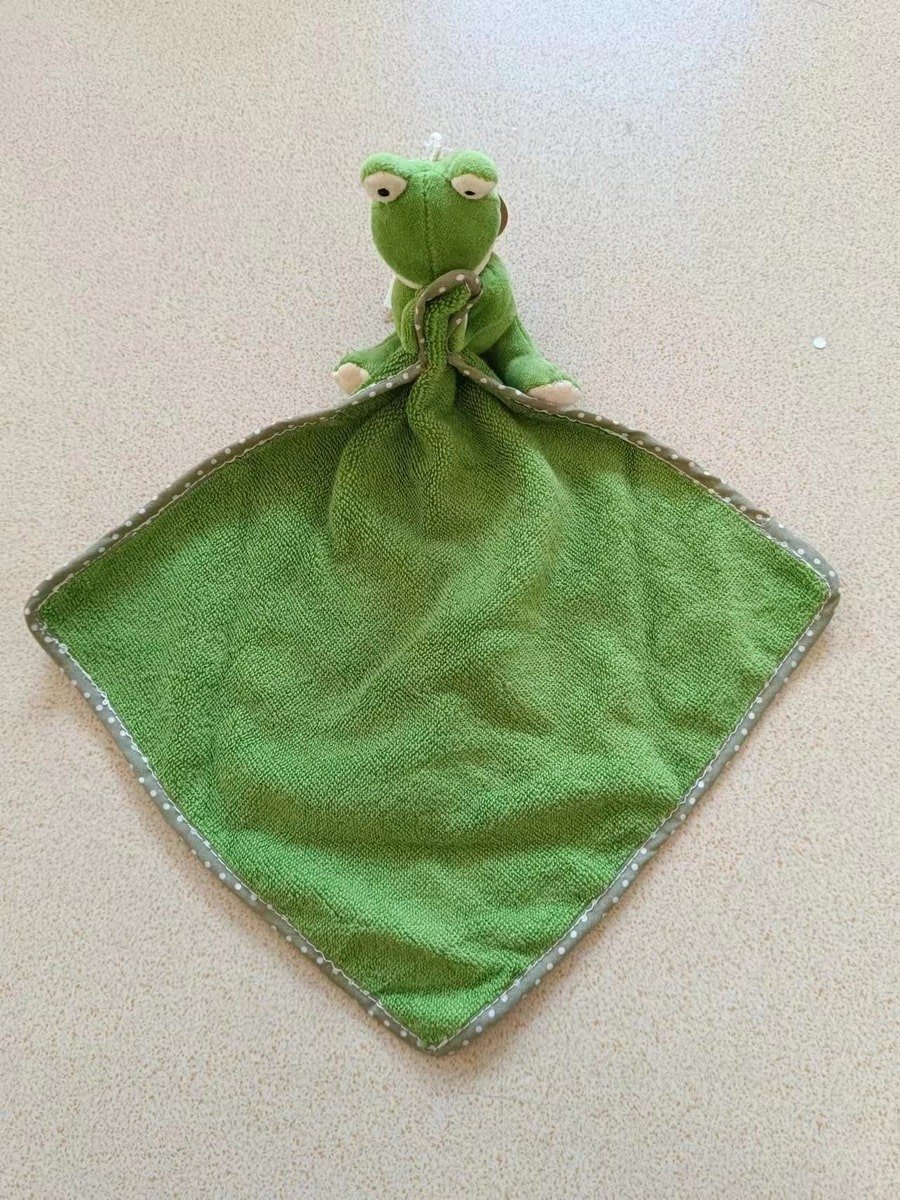 Knuffel Handdoek - Kikker - Groen - 30x30 cm
