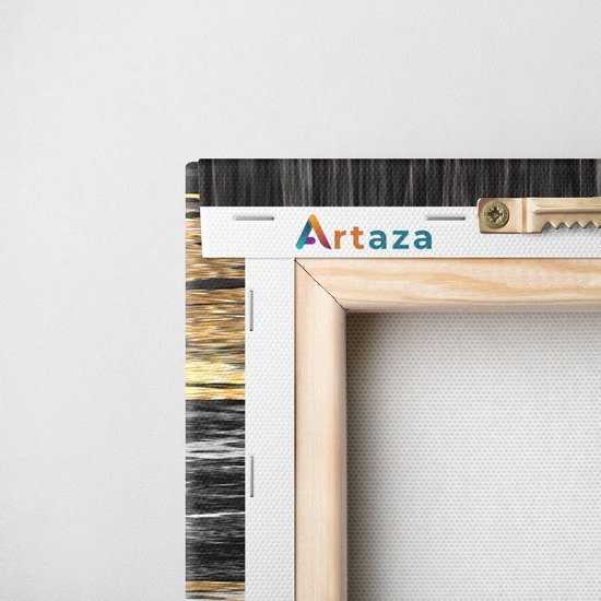 Artaza Peinture sur Toile Triptyque Art Abstrait - Zwart avec Marbre Witte - 180x80 - Groot - Photo sur Toile - Impression sur Toile