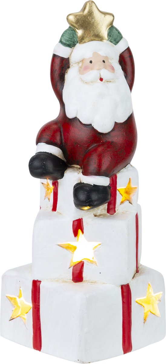 Kerstlamp kerstman met cadeautjes