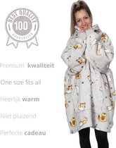 Couverture à capuche Q- Living - Extra longue et épaisse - Snuggie - Plaid avec manches - Sweat à capuche Snuggle - Couverture polaire avec manches - 1450 grammes - Chat