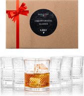 GDLF® Luxe Superior Glazen Set van 6 | Gemaakt in Italie | Loodvrij Kristalglas | 330 ml | Waterglazen | Sap glazen | Cocktailglazen | Whiskey Glazen Set | Latte Macchiato Glazen | Cadeau Voor Man & Vrouw