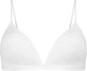 Witte voorgevormde bh met kanten details en dunne bandjes.