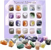 Kristallen en Ruwe Edelstenen in doosje - Mix van 20 - Geschenkset - Stenen & Kristallen