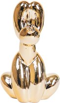 Chien - balloondog - chien assis - or - céramique - 24x9x14cm