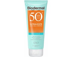 Biodermal Ultralichte Zon Gel-Crème SPF 50+, 200 ml - Zonnebrand Hydraplus met UVA/UVB, Trekt zeer snel in, Niet vet of plakkerig, Fris huidgevoel, Zonder Parfum of alcohol