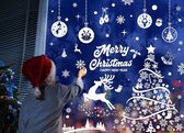 Kerststickers 120 stuks grote kerstboom raamklampt sneeuwvlok wit rendier Xmas raamdecoraties dubbelzijdige stickers verwijderbare raamdeur stickers voor kerstfeest
