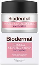 Bol.com Biodermal Nachtcrème Droge & Gevoelige Huid - Hydrateert en herstelt - 50ml aanbieding