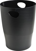 Ecobin afvalpapierbak - 263 x 263 x 335 mm groot, grote afvalcapaciteit van 15 liter, gemakkelijk schoon te maken interieur -grijs - Geschikt voor kantoor en thuis