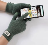 Hoge kwaliteit warme Touchscreen gebreide Handschoen, Wol Kasjmier, Groen, Onesize, Volwassenen, Warme winter handschoen, mannen, vrouwen, kerst