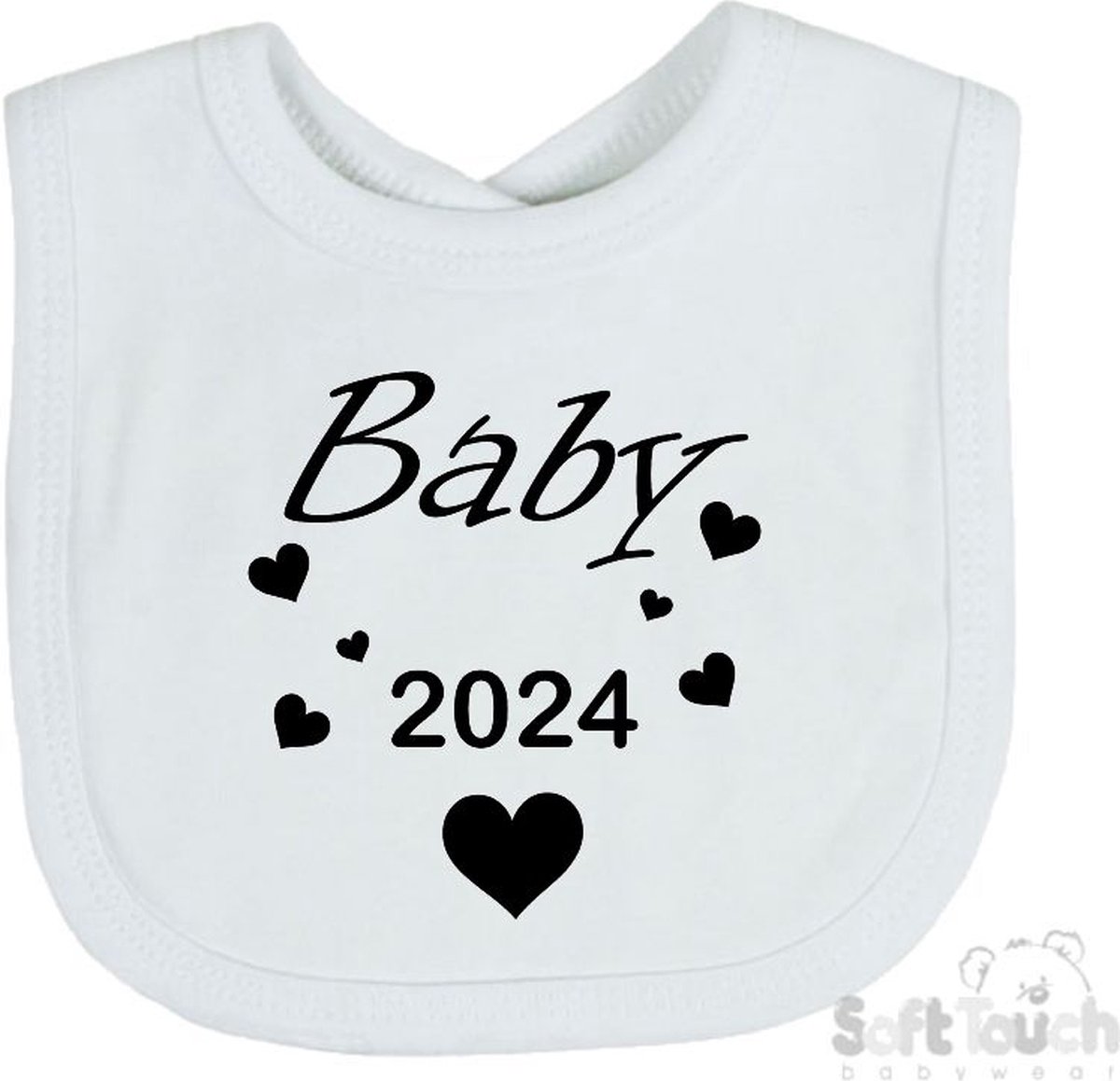 Goedkoopste Soft Touch Slabber Slabbetje Slab Baby 2024 Unisex Katoen Wit/zwart Maat 33x22 Cm