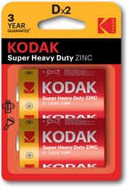 Kodak CTA30946385, Batterie à usage unique, D, Chlorure de zinc, 1,5 V, 6000 mAh, 0 - 45 °C