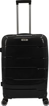 SB Travelbags 'Expandable' bagage koffer 65cm 4 dubbele wielen trolley - Zwart