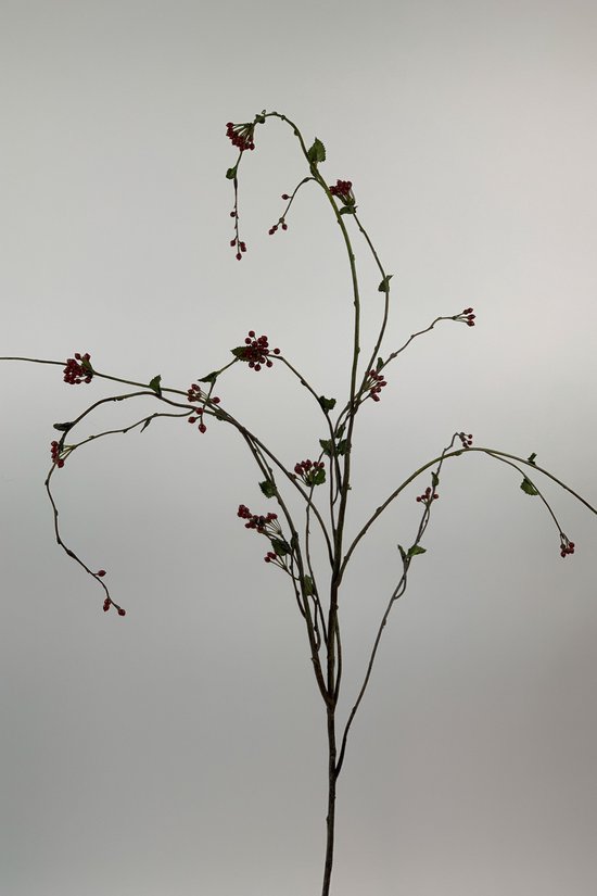 Zijden kunstbloem Bessentak | Rood | Lengte 105 centimeter