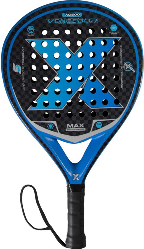XQMax - Vencedor XQ500 - Padel racket - Druppel - Zwart/Blauw - 360g