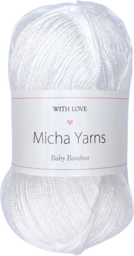 Micha Yarns - Bébé Bamboo - 70% bambou 30% coton - 5 pelotes - 50 grammes - 185 mètres - Wit (001)