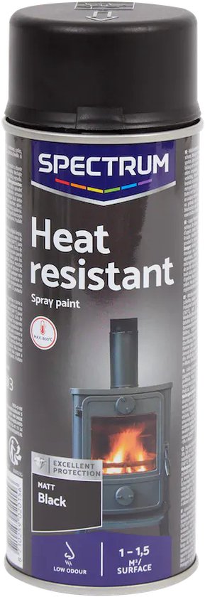 PEINTURE HAUTE TEMPERATURE NOIR BOMBE AÉROSOL MOTTAZ 400 ML - Une de Sauvée