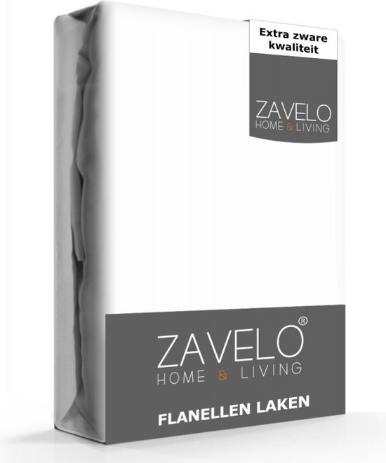 Zavelo Laken Flanel Wit - Boven/Onder laken - 100% Katoen - Hoogwaardig Hotelkwaliteit - Heerlijk Zacht -150 x 260 cm
